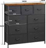 Load image into Gallery viewer, SKY-TOUCH Storage Cabinet : Bedroom Dresser with 9 Drawers Wide Storage Chest with Removable Fabric Bins Storage Organizer Unit for Living Room Entryway Hallway Nursery Kids Room (100*30*96CM White)-GCC Home Center
