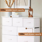 Load image into Gallery viewer, SKY-TOUCH Storage Cabinet : Bedroom Dresser with 9 Drawers Wide Storage Chest with Removable Fabric Bins Storage Organizer Unit for Living Room Entryway Hallway Nursery Kids Room (100*30*96CM White)-GCC Home Center
