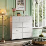 Load image into Gallery viewer, SKY-TOUCH Storage Cabinet : Bedroom Dresser with 9 Drawers Wide Storage Chest with Removable Fabric Bins Storage Organizer Unit for Living Room Entryway Hallway Nursery Kids Room (100*30*96CM White)-GCC Home Center