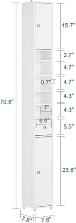 Load image into Gallery viewer, (Dubai Stock) SoBuy مجلس الوزراء Storage Cabinet Drawer Cabinet bathroom storage Bathroom Tall Cabinet 20x20x180cm (white) BZR34-W