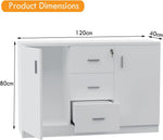 Load image into Gallery viewer, Mahmayi Storage Cabinet for Home Office (White Credenza)