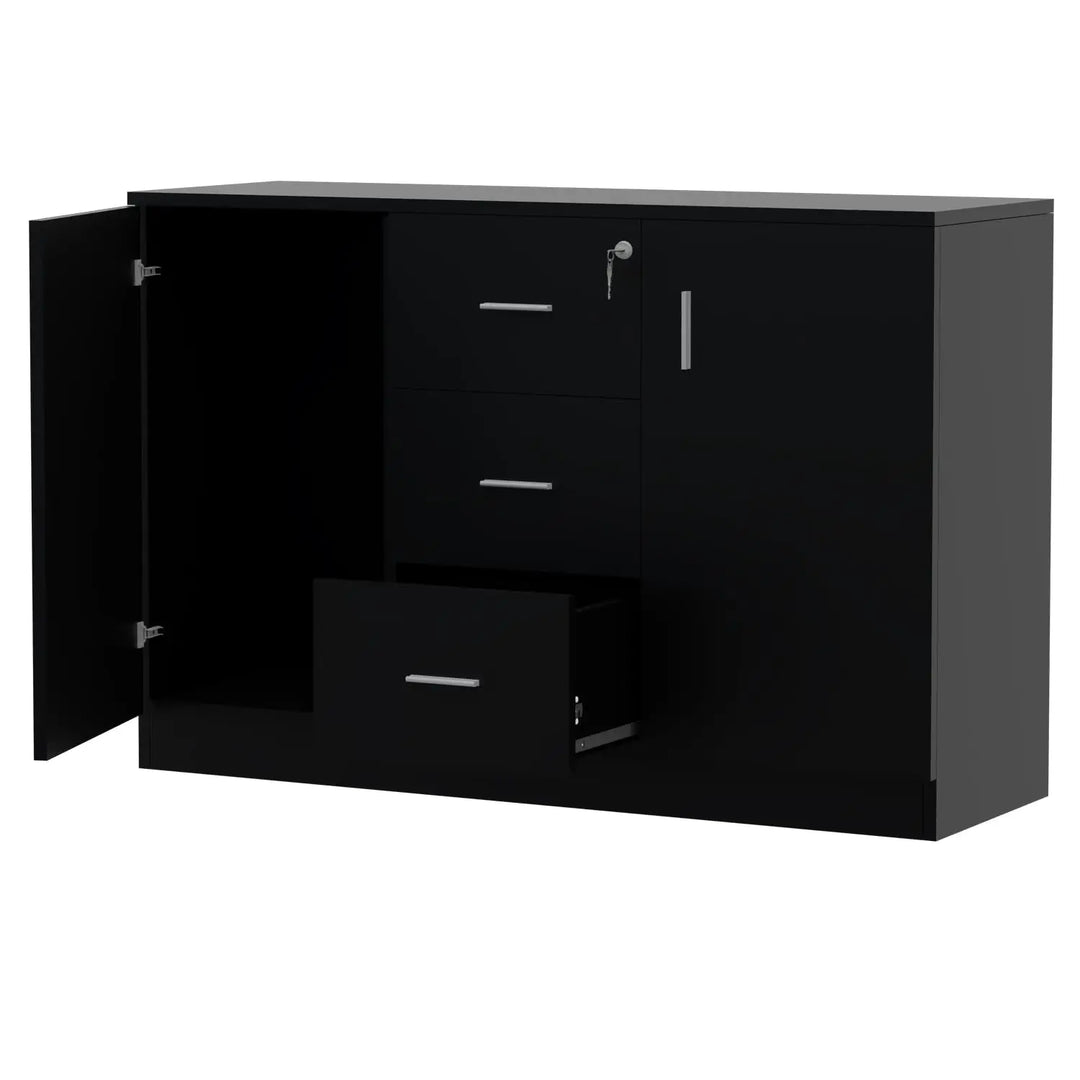Mahmayi Storage Cabinet for Home Office (White Credenza)