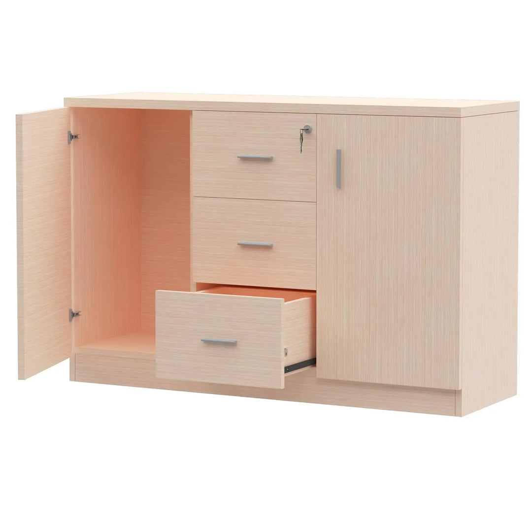 Mahmayi Storage Cabinet for Home Office (White Credenza)