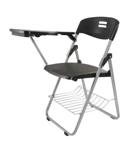 Student Chair Black, Folding Plastic Chair with Writing Table-GCC Home Center