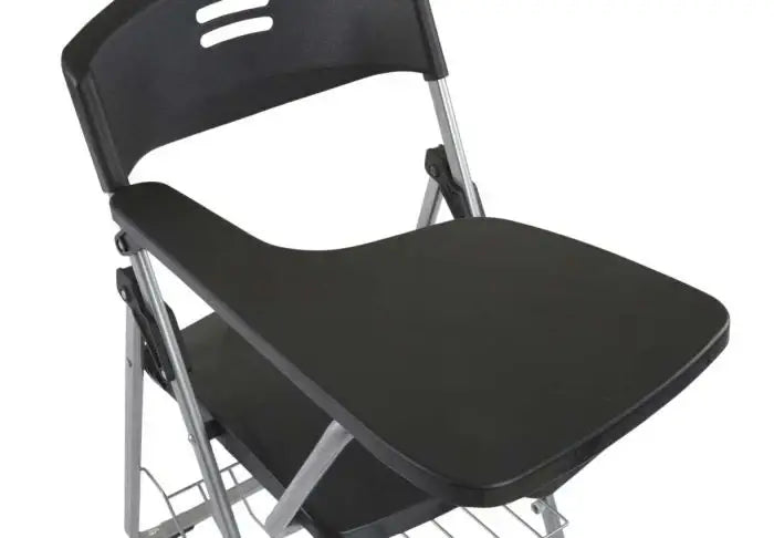 Student Chair Black, Folding Plastic Chair with Writing Table-GCC Home Center