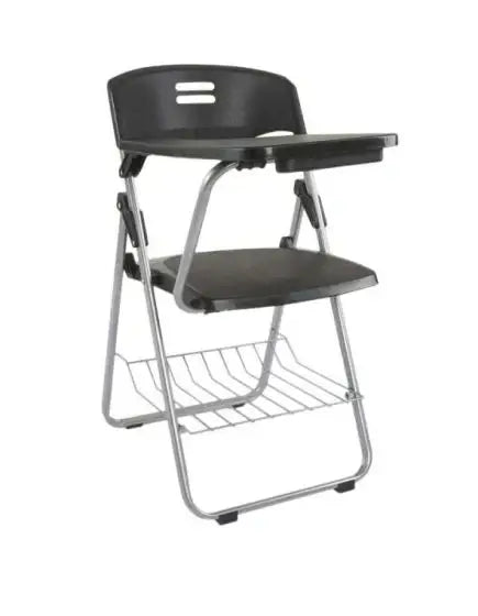 Student Chair Black, Folding Plastic Chair with Writing Table-GCC Home Center