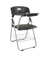 Student Chair Black, Folding Plastic Chair with Writing Table-GCC Home Center