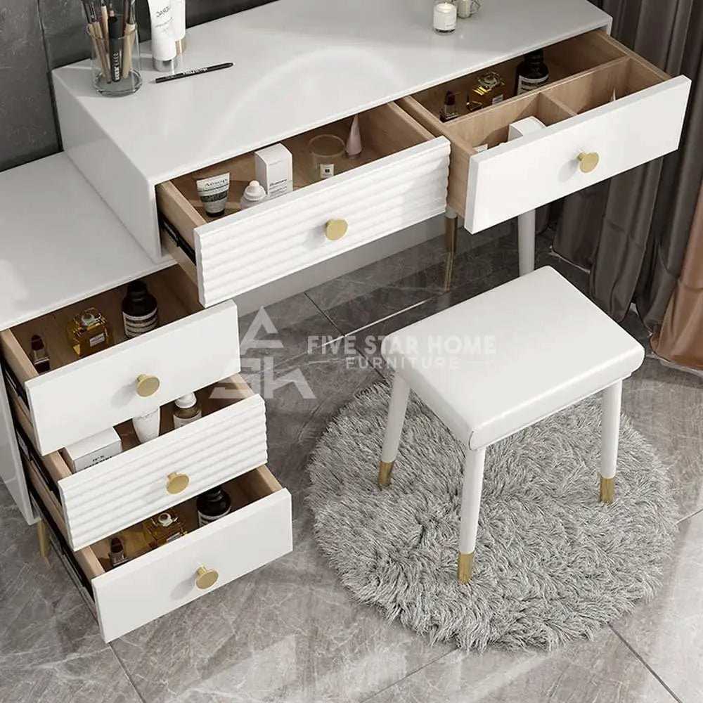 Stylish Dresser Table with Mirror and Stool-GCC Home Center
