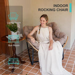 Load image into Gallery viewer, SWITTE Modern Americana Patio Rocking Chair, Rattan Wicker Lounge Chair, Indoor Papasan Chair, Beige - Relaxing, Sleeping, Reading - Ergonomic Design, Durable Alloy Frame-GCC Home Center