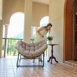 Load image into Gallery viewer, SWITTE Modern Americana Patio Rocking Chair, Rattan Wicker Lounge Chair, Indoor Papasan Chair, Beige - Relaxing, Sleeping, Reading - Ergonomic Design, Durable Alloy Frame-GCC Home Center