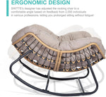 Load image into Gallery viewer, SWITTE Modern Americana Patio Rocking Chair, Rattan Wicker Lounge Chair, Indoor Papasan Chair, Beige - Relaxing, Sleeping, Reading - Ergonomic Design, Durable Alloy Frame-GCC Home Center