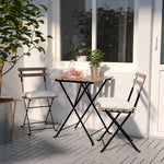 Load image into Gallery viewer, Table + 2 Chairs, Outdoor, Black/Light Brown Stained