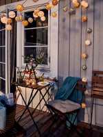 Load image into Gallery viewer, Table + 2 Chairs, Outdoor, Black/Light Brown Stained