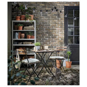 Table + 2 Chairs, Outdoor, Black/Light Brown Stained
