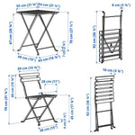 Load image into Gallery viewer, Table + 2 Chairs, Outdoor, Black/Light Brown Stained