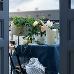 Load image into Gallery viewer, Table + 2 Chairs, Outdoor, Black/Light Brown Stained