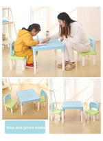 Load image into Gallery viewer, Table and Chair Set, 3 Piece Plastic Easy Clean- Suitable for Reading, Drawing, Snack Time, Arts Crafts, Preschool and More
