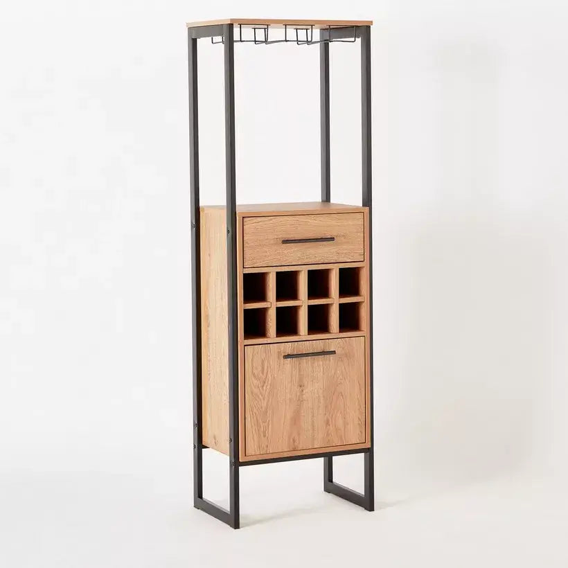 Tall Modern Bar Cabinet With 1 Drawer And 8 Shelves