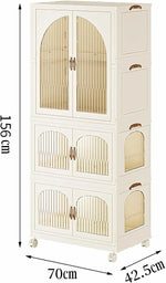 Load image into Gallery viewer, TAPIT Portable Closet Wardrobe Foldable Baby Clothes Organizer Kids Closet Wardrobe Collapsible Children Clothes Cabinet Bedroom Nursery Armoire Clothing Storage with Clear Doors (B-7033-1)-GCC Home Center