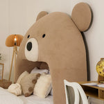 Load image into Gallery viewer, Teddy Kids Upholstered Bed – Modern Fabric Bed with Pouffe