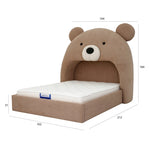 Load image into Gallery viewer, Teddy Kids Upholstered Bed – Modern Fabric Bed with Pouffe