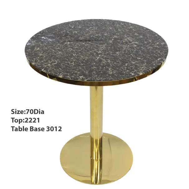 Tempered Glass Dining Table with SS Gold Base