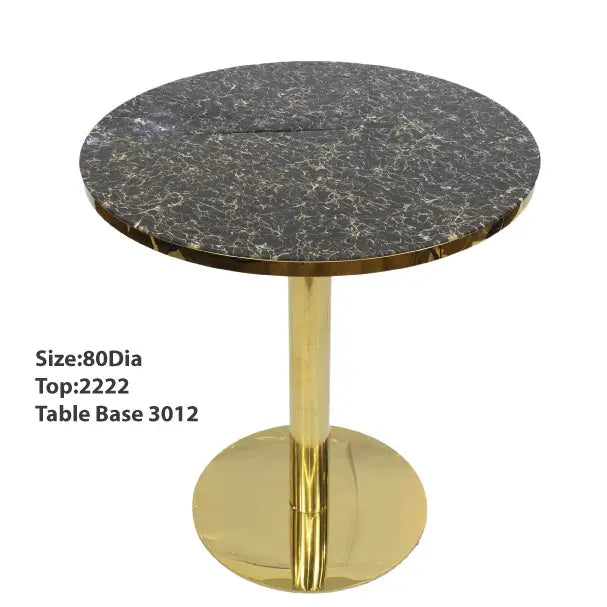 Tempered Glass Dining Table with SS Gold Base