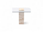 Load image into Gallery viewer, Travertine &amp; Glass Dining Table - Latte