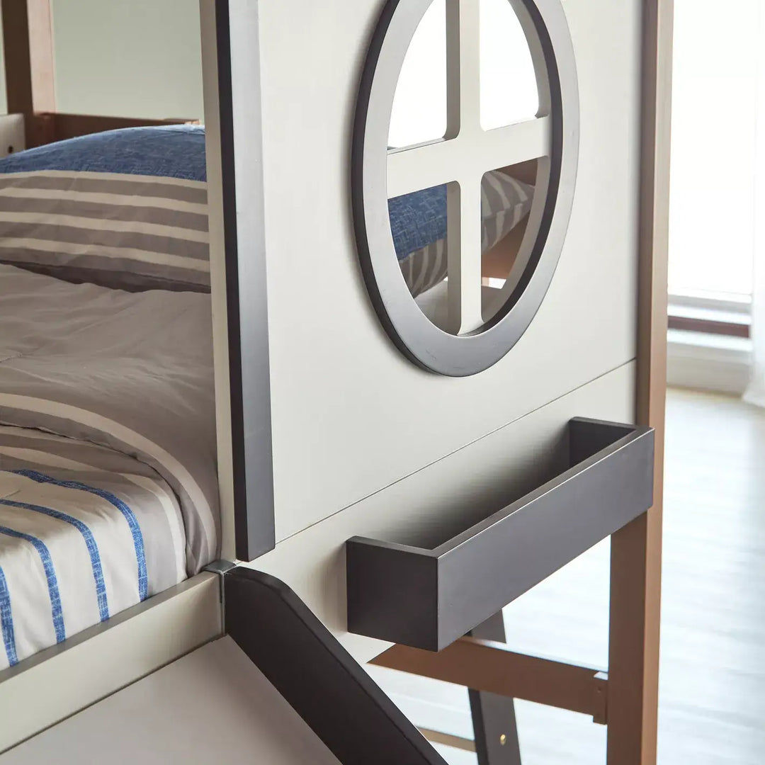 Treehouse LED Play Twin Bed with Slide and Hammock - 90x200 cm-GCC Home Center