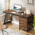 Load image into Gallery viewer, Tribesigns Computer Desk with 3 Drawers, 59-Inch PC Desk with Reversible Drawers, Industrial Study Writing Table Workstation with File Storage for Home Office, Rustic Brown-GCC Home Center