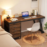 Load image into Gallery viewer, Tribesigns Computer Desk with 3 Drawers, 59-Inch PC Desk with Reversible Drawers, Industrial Study Writing Table Workstation with File Storage for Home Office, Rustic Brown-GCC Home Center