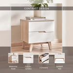 Load image into Gallery viewer, Troya Nightstand – 2 Drawer (White Natural Finish)