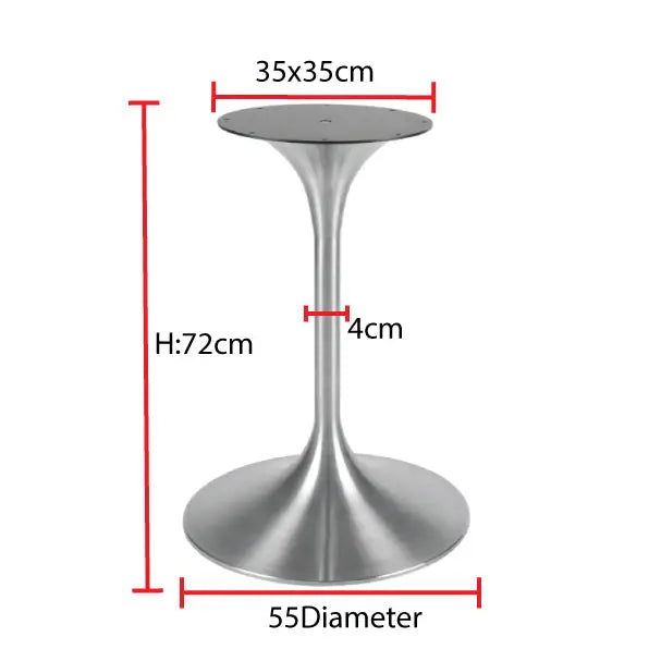 Arabian Mall Tulip Shape Stainless Steel Table Base (JP3074) - Brushed Finish