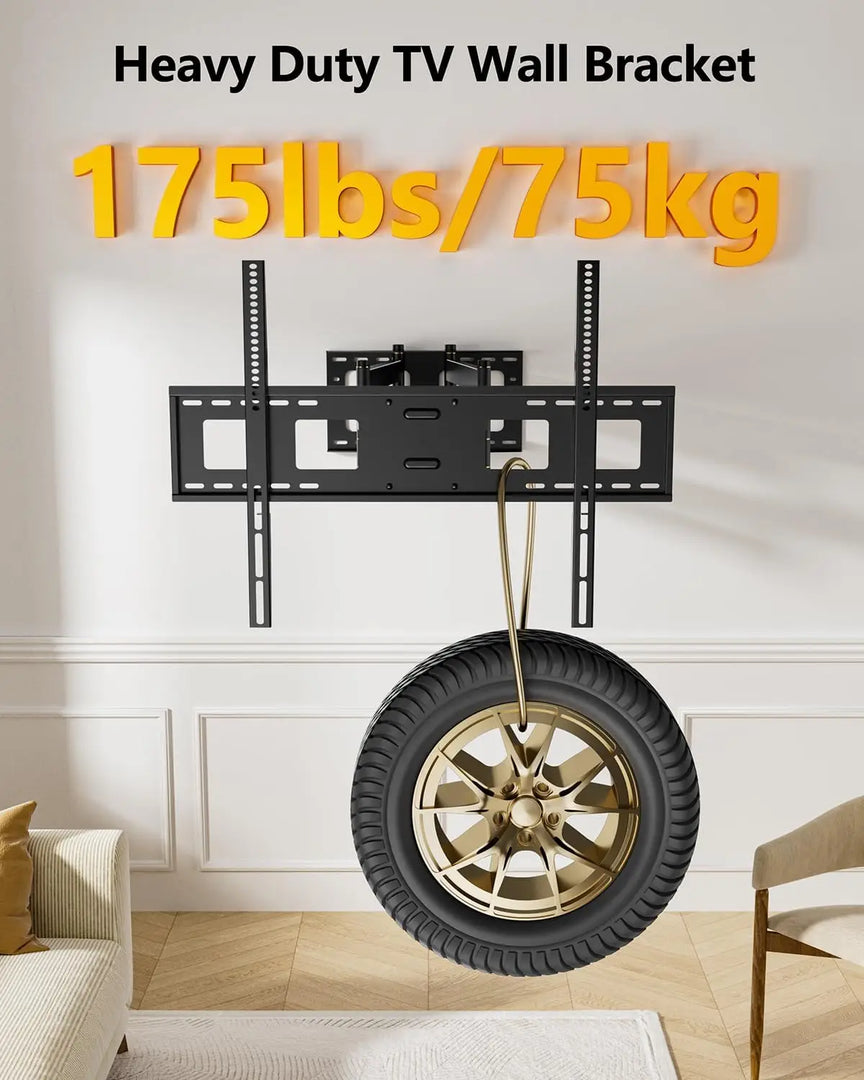 TV Wall Bracket with 1080mm Extra Long Articulated Arm, Heavy Duty XXL Long Reach Full Motion TV Wall Mount with Swivel Tilt Extend