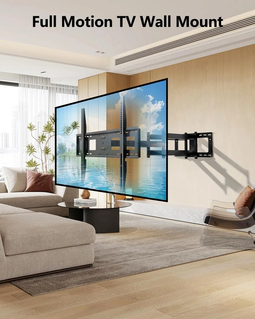 TV Wall Bracket with 1080mm Extra Long Articulated Arm, Heavy Duty XXL Long Reach Full Motion TV Wall Mount with Swivel Tilt Extend