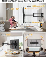 Load image into Gallery viewer, TV Wall Bracket with 1080mm Extra Long Articulated Arm, Heavy Duty XXL Long Reach Full Motion TV Wall Mount with Swivel Tilt Extend