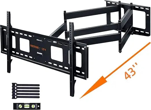 TV Wall Bracket with 1080mm Extra Long Articulated Arm, Heavy Duty XXL Long Reach Full Motion TV Wall Mount with Swivel Tilt Extend
