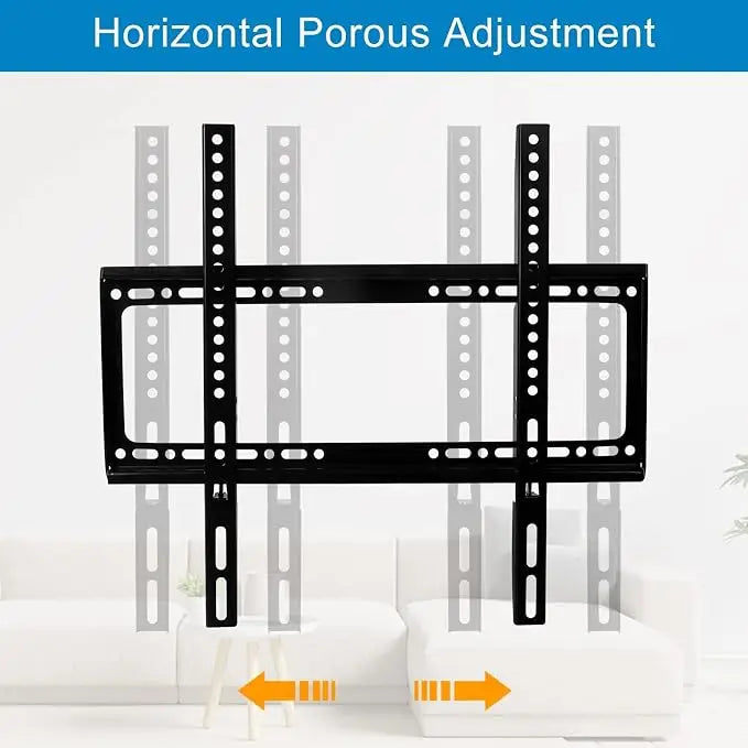 TV Wall Mount 26-65 Inches Ultra Strong Slim Fixed TV Bracket Heavy Duty Ultra Super Strong 50KG TV Wall Mount with Wall Fixing Kit for Flat Curved Screen TV LED LCD OLED and Plasma 50Kg