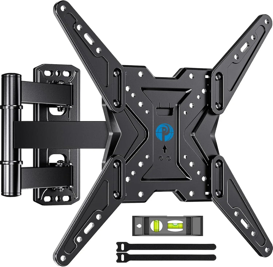TV Wall Mount for Most 26-60 inch TVs, Full Motion with Swivel ±90°, Tilt +5~-15° & Extension, Single Stud Bracket Holds up to 35 kg, Max VESA 400x400mm