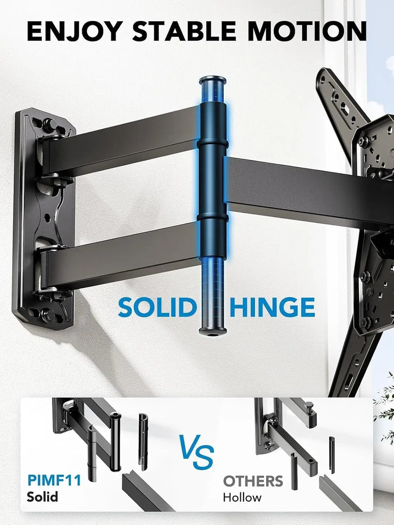 TV Wall Mount for Most 26-60 inch TVs, Full Motion with Swivel ±90°, Tilt +5~-15° & Extension, Single Stud Bracket Holds up to 35 kg, Max VESA 400x400mm