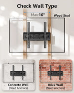 Load image into Gallery viewer, TV Wall Mount Full Motion for 32-70" Flat Curved TVs | Max VESA 400x400mm, up to 99 LBS, Fits 12"/16"Studs, Swivel/Tilt/Level/Extension, 2 Height Adjustment, Articulating Dual Arm