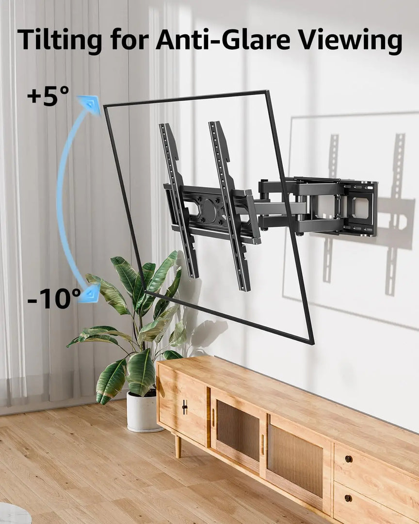 TV Wall Mount Full Motion for 32-70" Flat Curved TVs | Max VESA 400x400mm, up to 99 LBS, Fits 12"/16"Studs, Swivel/Tilt/Level/Extension, 2 Height Adjustment, Articulating Dual Arm