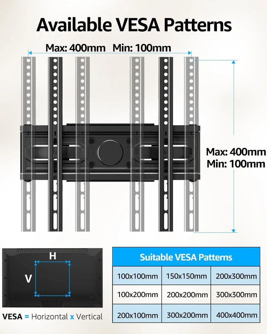 TV Wall Mount Full Motion for 32-70" Flat Curved TVs | Max VESA 400x400mm, up to 99 LBS, Fits 12"/16"Studs, Swivel/Tilt/Level/Extension, 2 Height Adjustment, Articulating Dual Arm