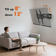TV Wall Mount Stand for 26-55'' Flat Screen/LED/4K TVs, Full Motion TV Mount with Swivel and Tilt Articulating Dual Arms, Max VESA 400x400mm, Holds up 50KG