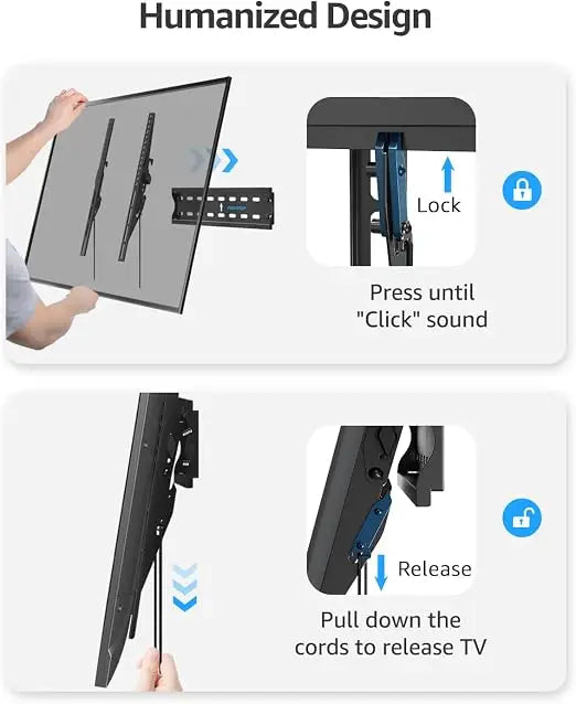TV Wall Mount, Tilting TV Bracket for Most 26-60 Inch LED LCD OLED Flat/Curved TVs, Low Profile Save Spacing, Fits 12" to 16" Stud, Max VESA 400x400mm up to 99 LBS, MU0007