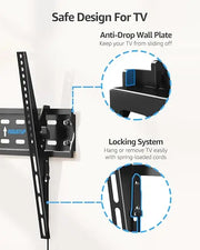 TV Wall Mount, Tilting TV Bracket for Most 26-60 Inch LED LCD OLED Flat/Curved TVs, Low Profile Save Spacing, Fits 12