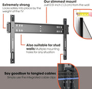 TVM 5705 – Ultra-slim TV wall mount with GuidanceSystem™ for safe and easy hanging of large TVs