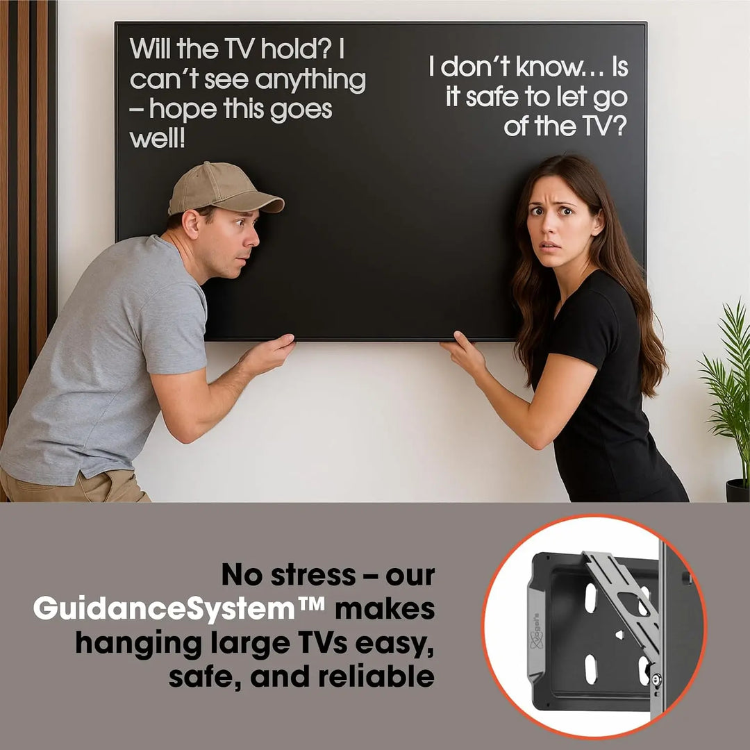 TVM 5705 – Ultra-slim TV wall mount with GuidanceSystem™ for safe and easy hanging of large TVs