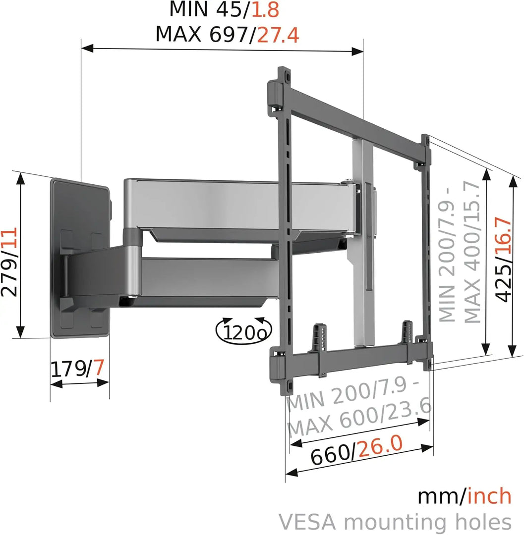TVM 5855 Full-Motion Ultra Strong TV Wall Mount Bracket For Large And Heavy TVs From 55 65 75 77 85 Up To 100 Inch