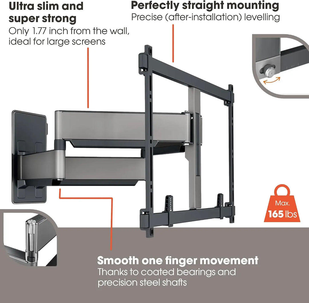 TVM 5855 Full-Motion Ultra Strong TV Wall Mount Bracket For Large And Heavy TVs From 55 65 75 77 85 Up To 100 Inch